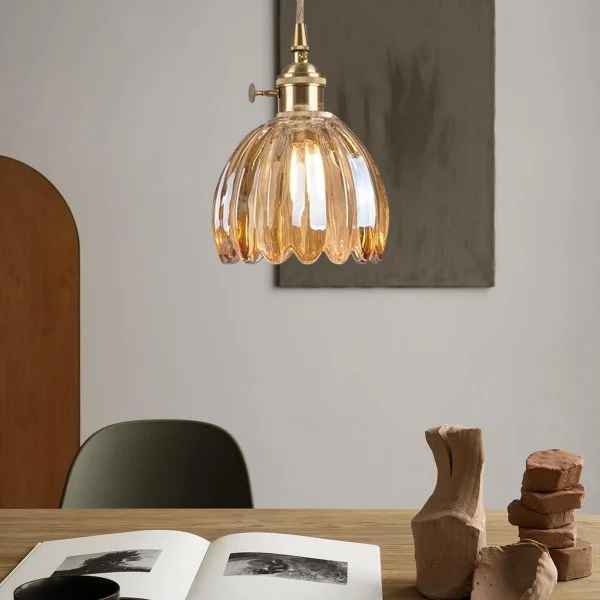 Sakura Retro Glass Flower Pendant Light By Euroselle