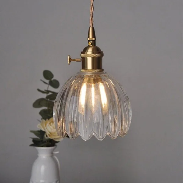 Sakura Retro Glass Flower Pendant Light By Euroselle