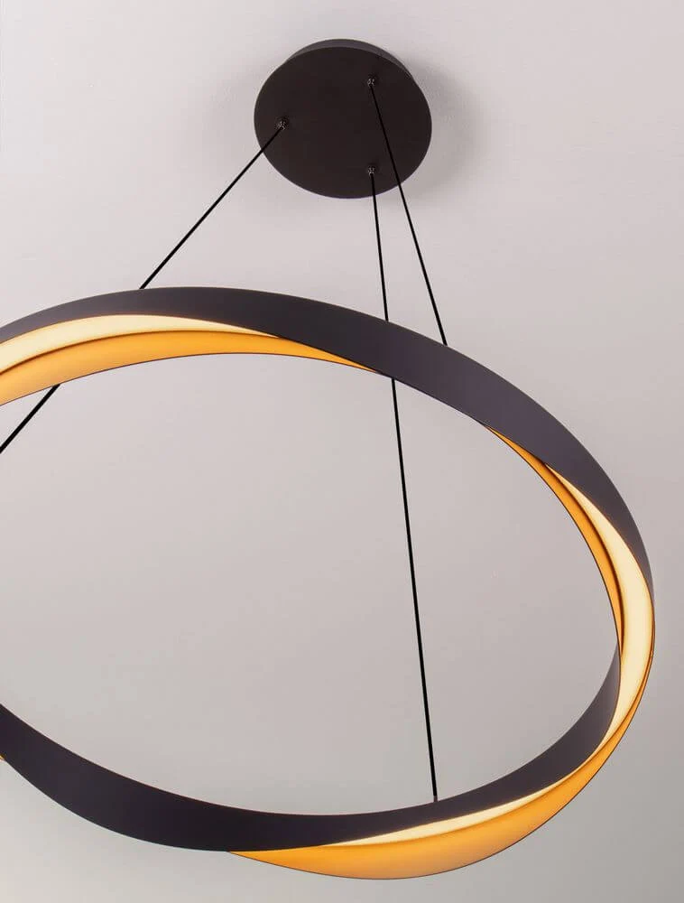 Radon LED Pendelleuchte 3000K Schwarz, Gold