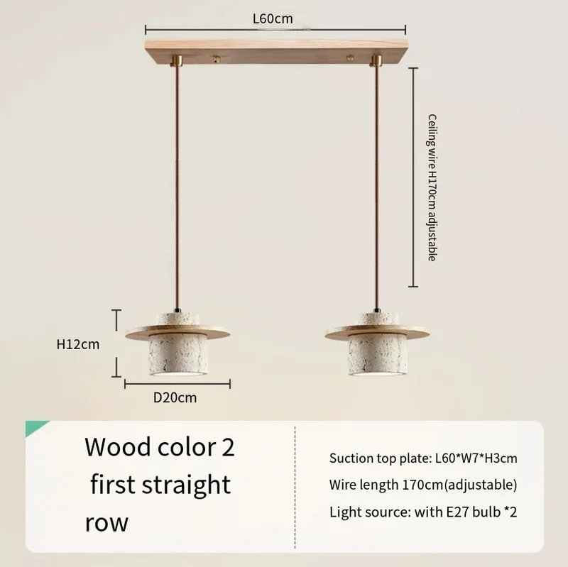 Kunglao Pendant Light By Euroselle — Textured Stone Finish With Wood Details And Black Metal Accents