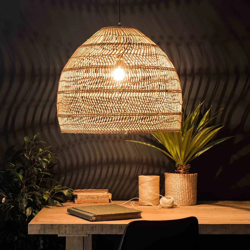 Lisa Rattan Pendant Lamp By Euroselle Handwoven Sustainable Rattan Ceiling Light