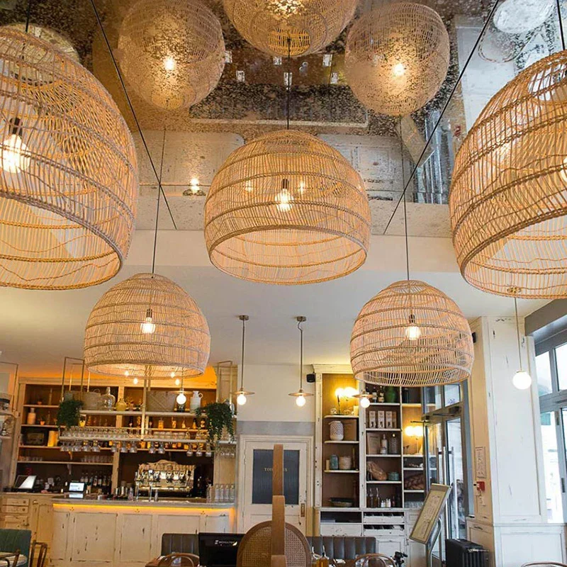 Lisa Rattan Pendant Lamp By Euroselle Handwoven Sustainable Rattan Ceiling Light