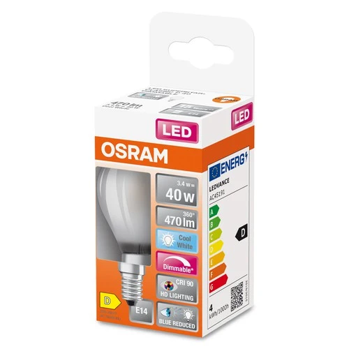 OSRAM FILAMENT LED-Lampe LED SUPERSTAR+ CL Edison FIL 60 dim 5,8W/927 E14 CRI90 BOX , Kaltweiß