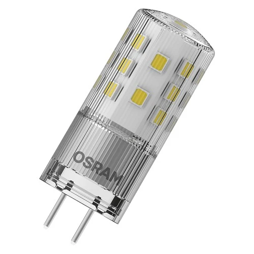 OSRAM LED Lampe PIN dimmbar klar 12V (ex 40W) 4,5W / 2700K Warmweiß GY6.35