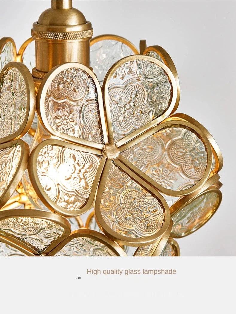 Vrimlo Nordic Flower Glass Pendant Light By Euroselle