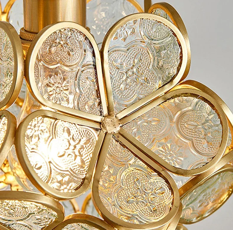 Vrimlo Nordic Flower Glass Pendant Light By Euroselle