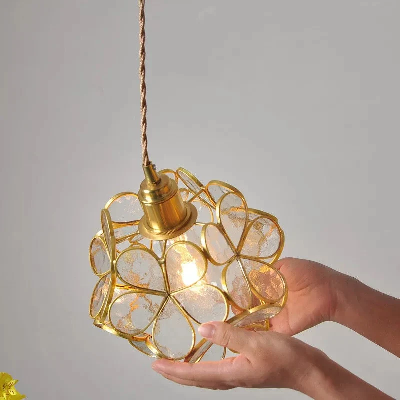 Vrimlo Nordic Flower Glass Pendant Light By Euroselle