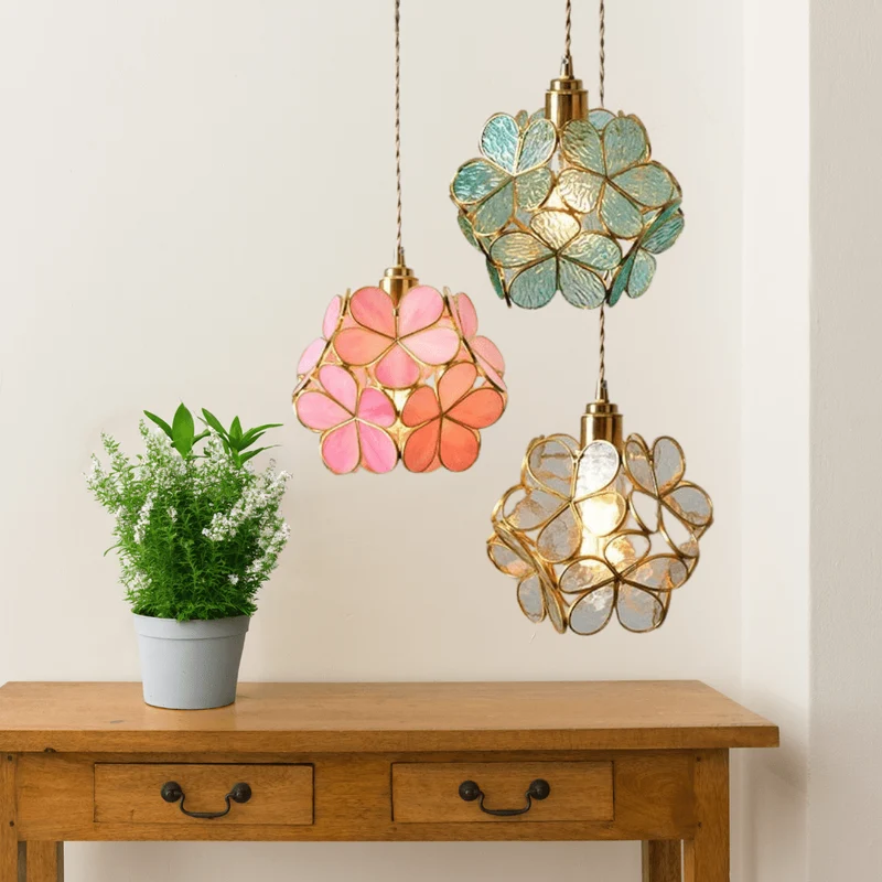 Vrimlo Nordic Flower Glass Pendant Light By Euroselle