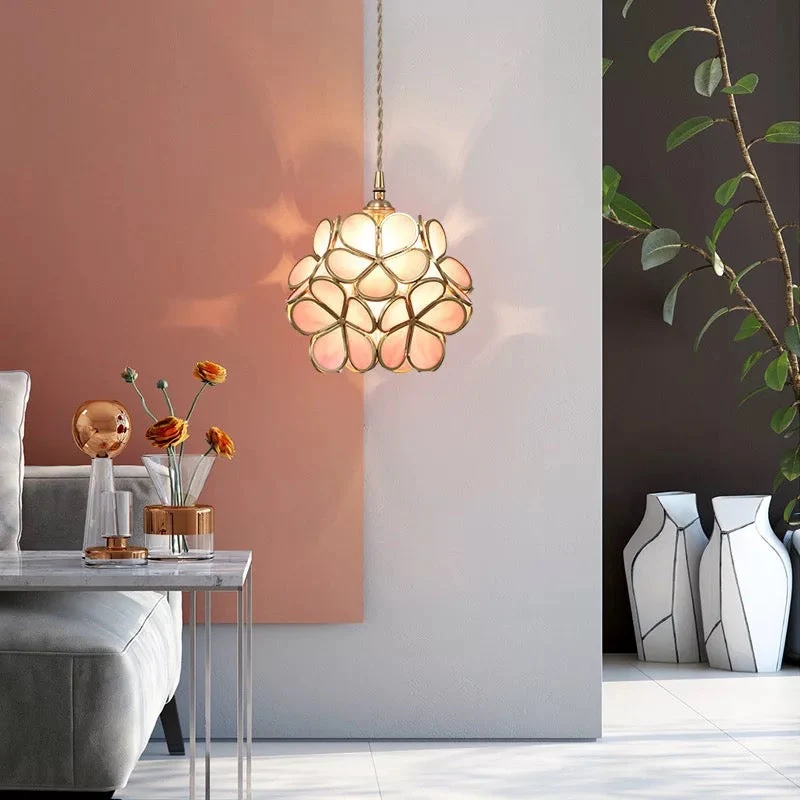 Vrimlo Nordic Flower Glass Pendant Light By Euroselle