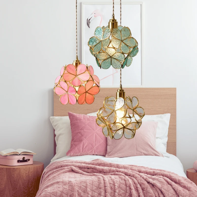 Vrimlo Nordic Flower Glass Pendant Light By Euroselle