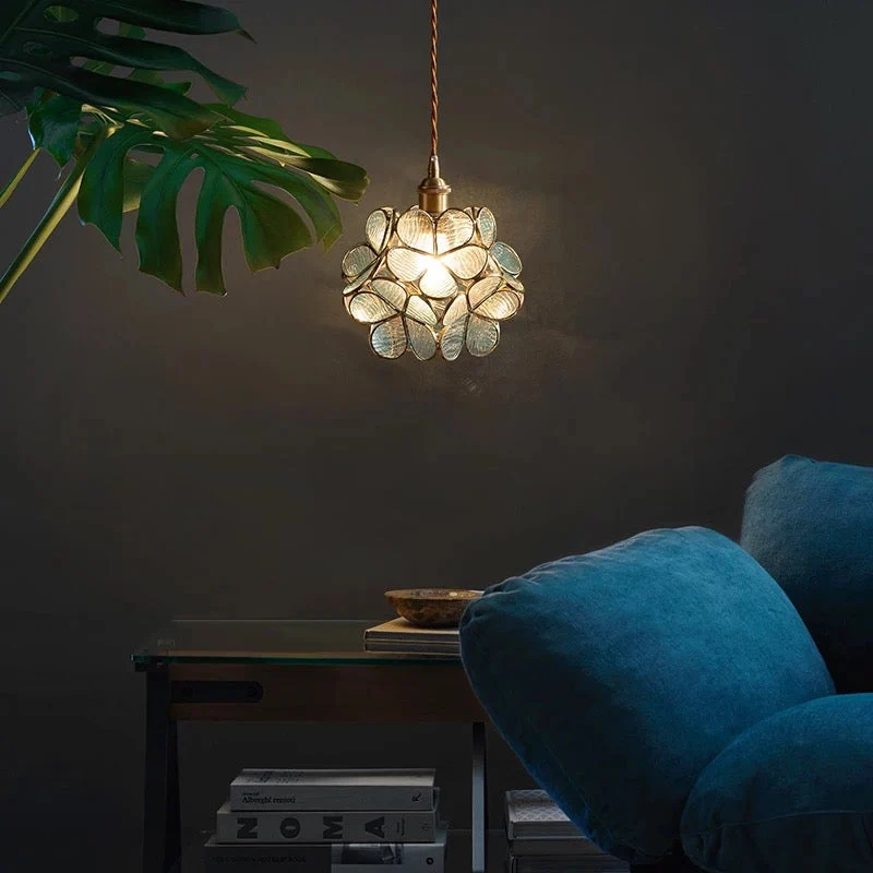 Vrimlo Nordic Flower Glass Pendant Light By Euroselle