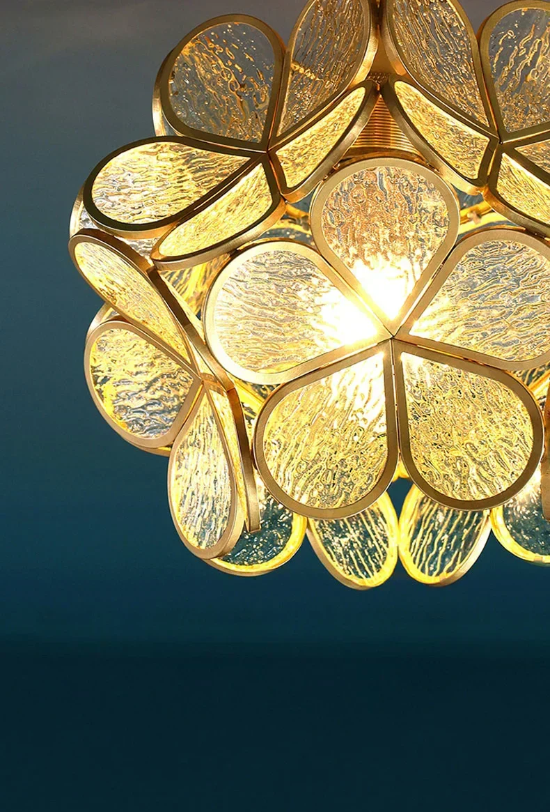 Vrimlo Nordic Flower Glass Pendant Light By Euroselle