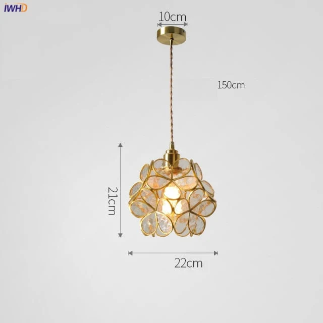 Vrimlo Nordic Flower Glass Pendant Light By Euroselle