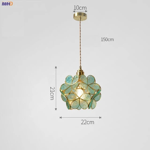 Vrimlo Nordic Flower Glass Pendant Light By Euroselle