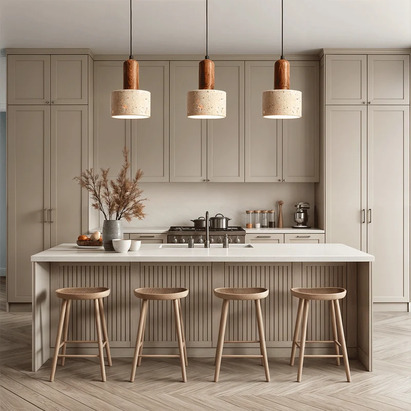 Euroselle Travertine Wabi Pendant Lights For Modern Decor