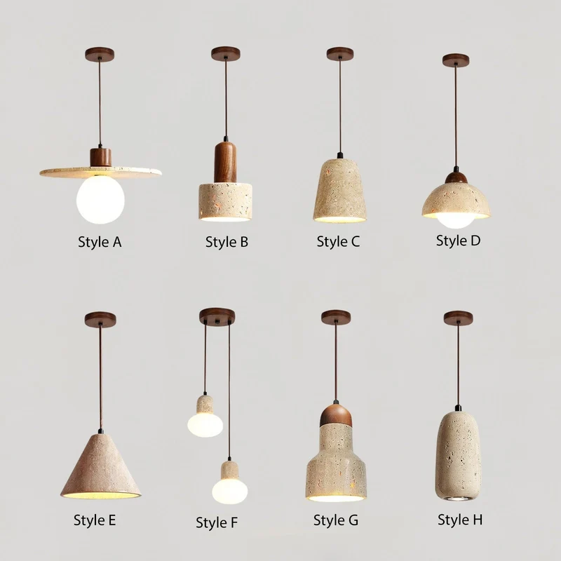 Euroselle Travertine Wabi Pendant Lights For Modern Decor