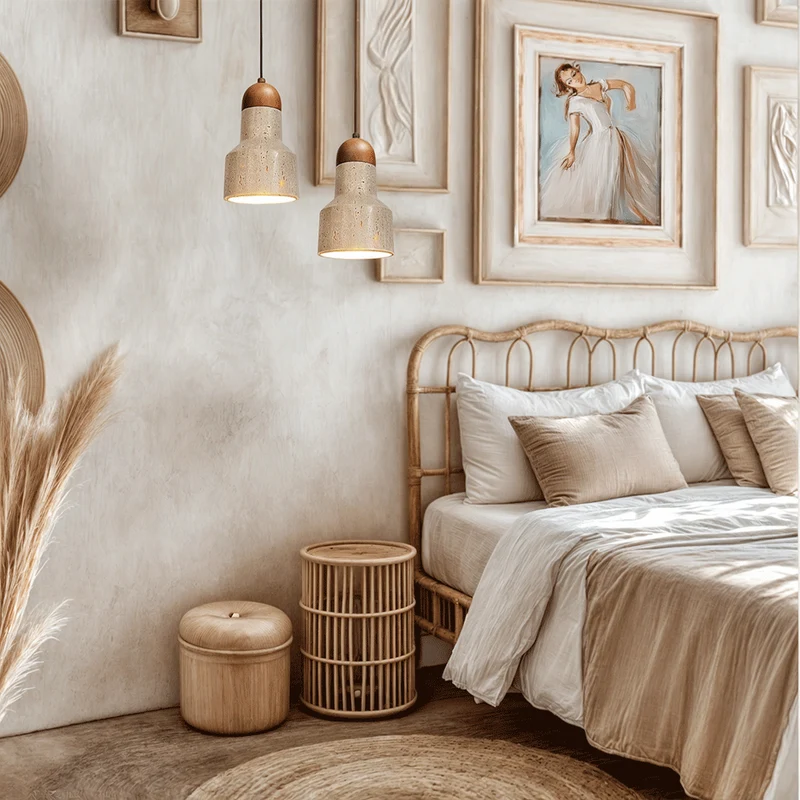 Euroselle Travertine Wabi Pendant Lights For Modern Decor