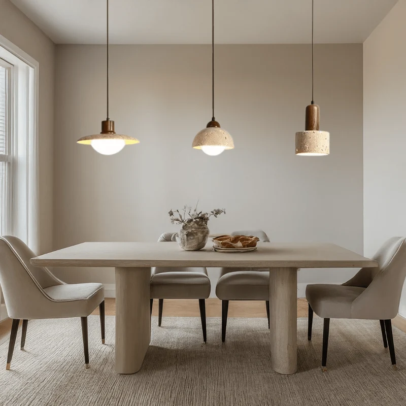 Euroselle Travertine Wabi Pendant Lights For Modern Decor