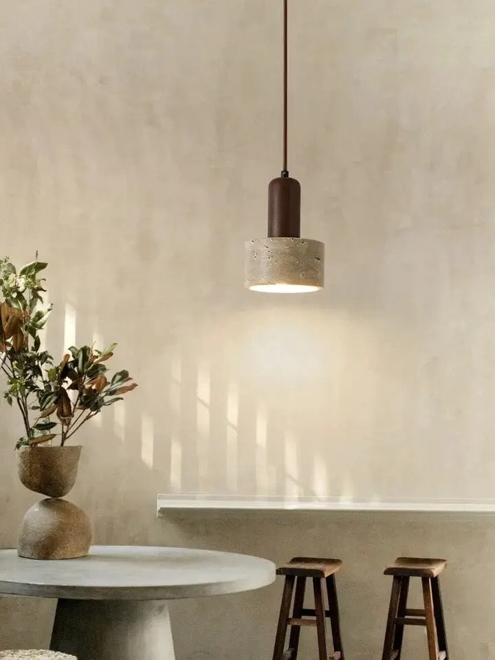Euroselle Travertine Wabi Pendant Lights For Modern Decor