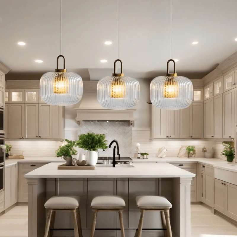 St Pauls Fluted Glass Pendant Ceiling Light By Euroselle