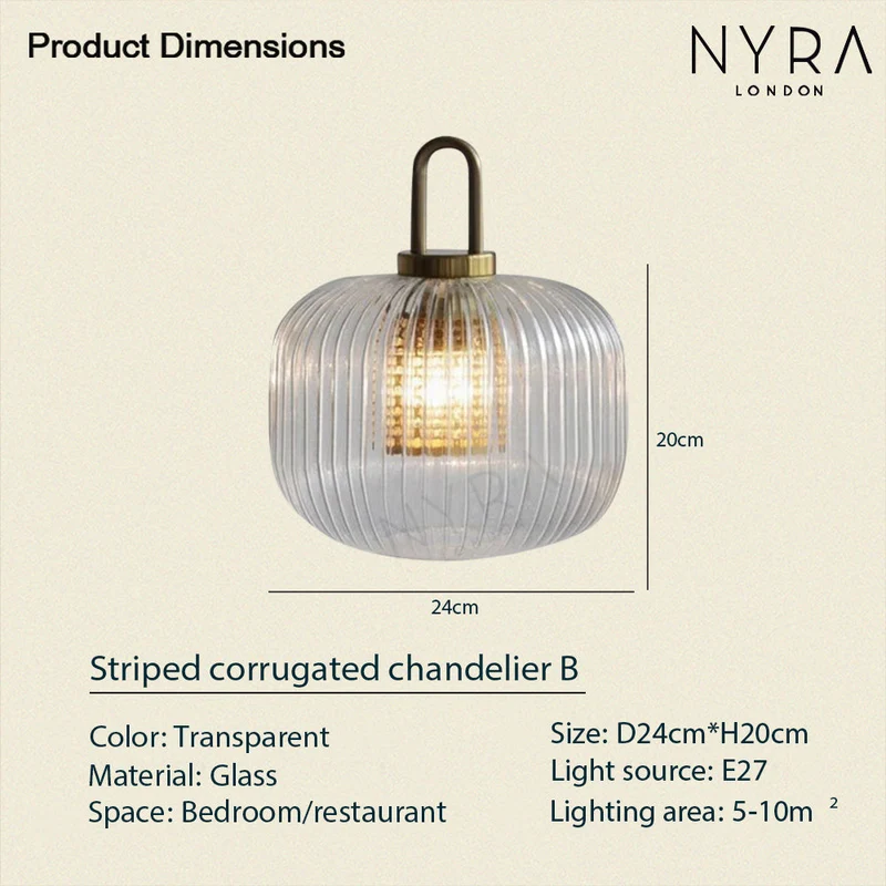 St Pauls Fluted Glass Pendant Ceiling Light By Euroselle