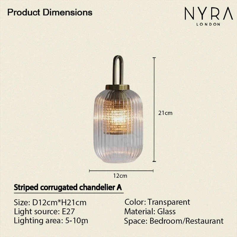 St Pauls Fluted Glass Pendant Ceiling Light By Euroselle