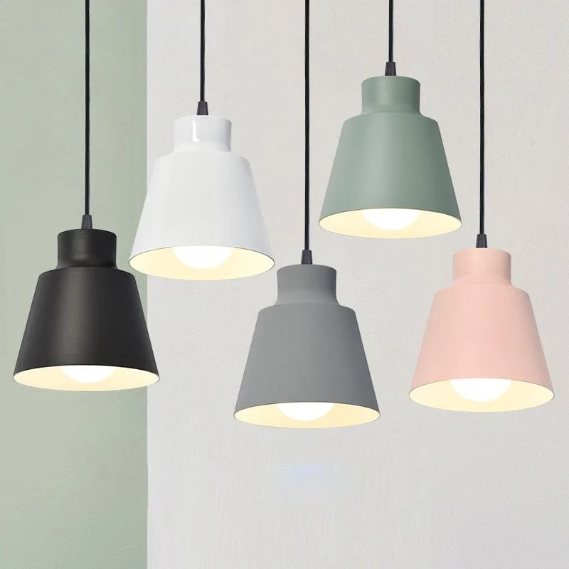 Devon Painted Aluminum Pendant Cone Light By Euroselle