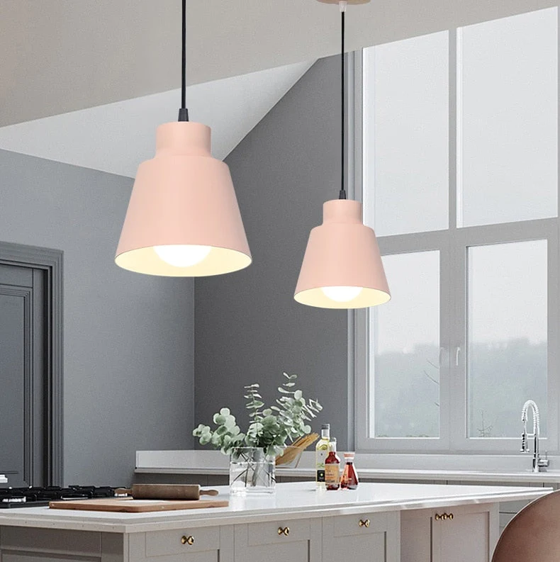 Devon Painted Aluminum Pendant Cone Light By Euroselle