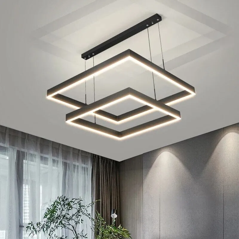 Euroselle Square Twin Pendant Chandelier Light Fixture