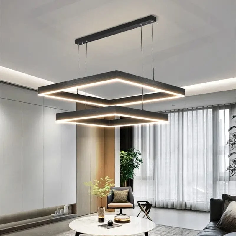 Euroselle Square Twin Pendant Chandelier Light Fixture