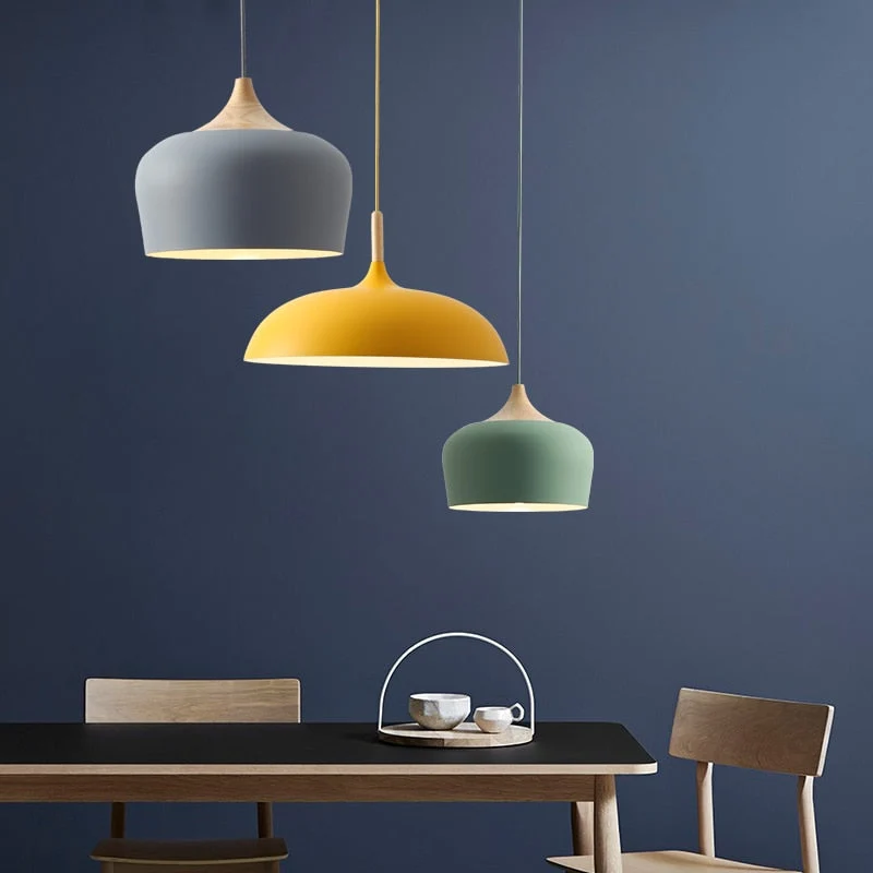 Soft Pastel Palette Pendant Lights In Metal And Wood Final Sale Euroselle