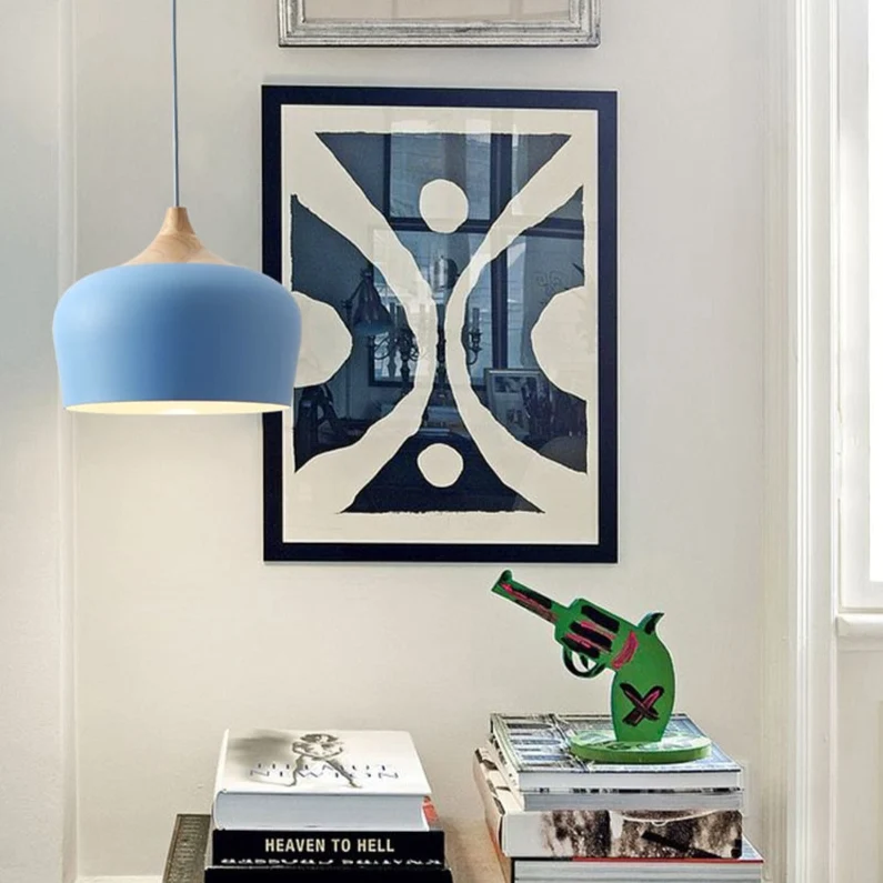 Soft Pastel Palette Pendant Lights In Metal And Wood Final Sale Euroselle