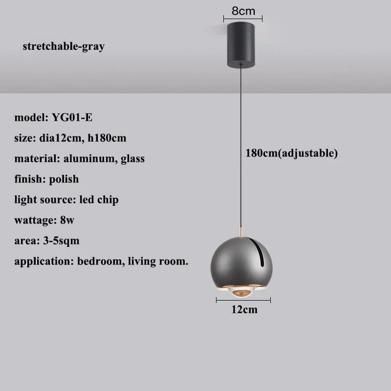 Euroselle Space Angled LED Pendant Lights With Adjustable Angle