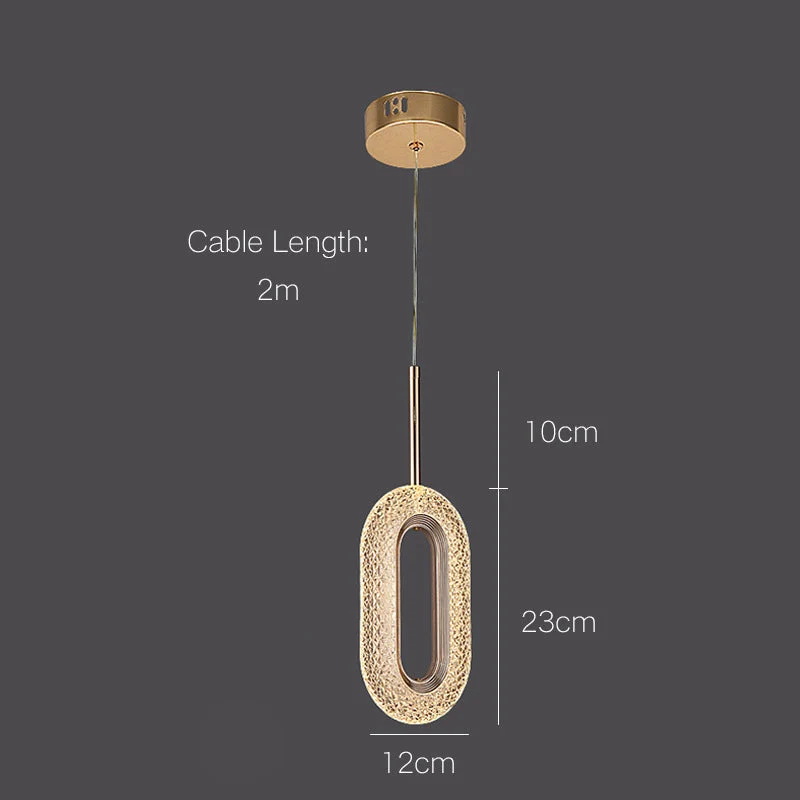 Euroselle Diamond Ring Gold Pendant Light Featuring Crystal-Inspired Modern Design