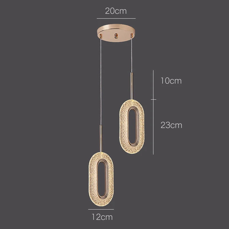 Euroselle Diamond Ring Gold Pendant Light Featuring Crystal-Inspired Modern Design