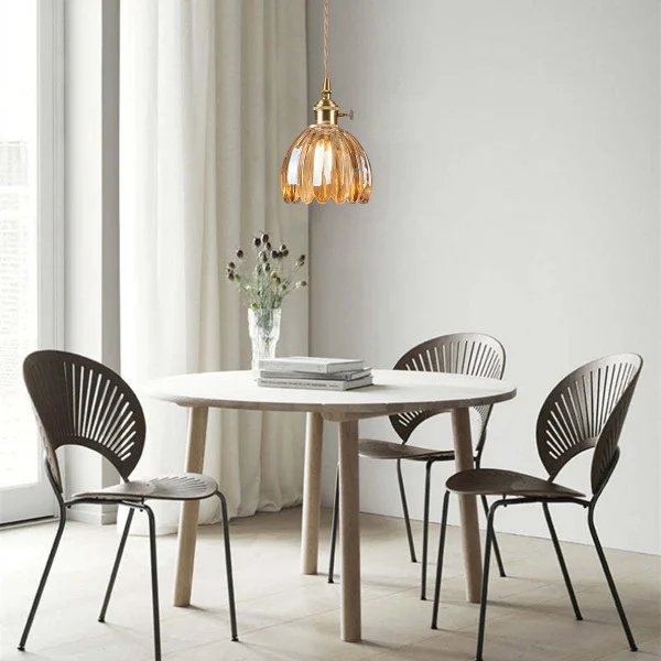 Japanese Retro Glass Flower Pendant Light Euroselle