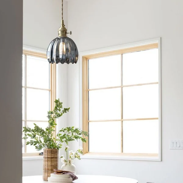 Japanese Retro Glass Flower Pendant Light Euroselle