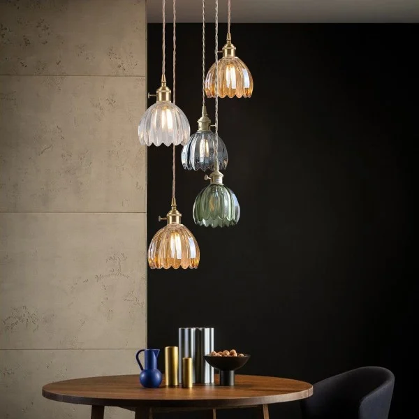 Japanese Retro Glass Flower Pendant Light Euroselle