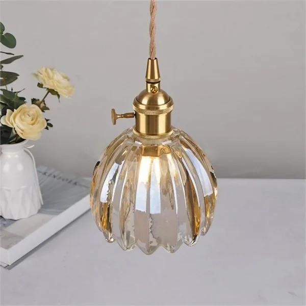 Japanese Retro Glass Flower Pendant Light Euroselle