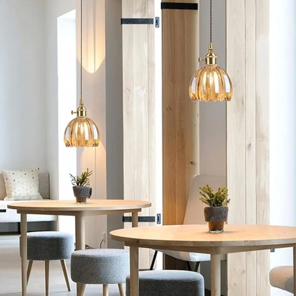 Japanese Retro Glass Flower Pendant Light Euroselle