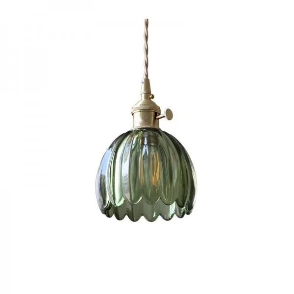 Japanese Retro Glass Flower Pendant Light Euroselle