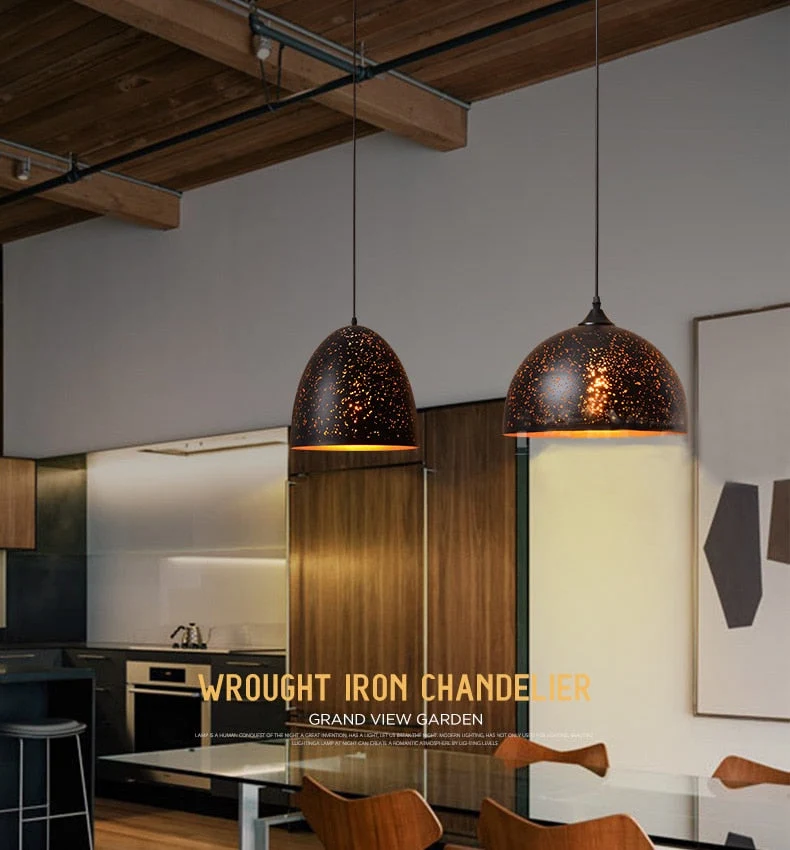 Euroselle Vintage Pendant Lamp Iron Loft Nordic Style E27