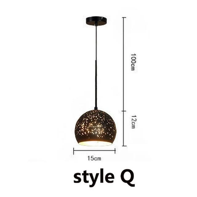 Euroselle Vintage Pendant Lamp Iron Loft Nordic Style E27