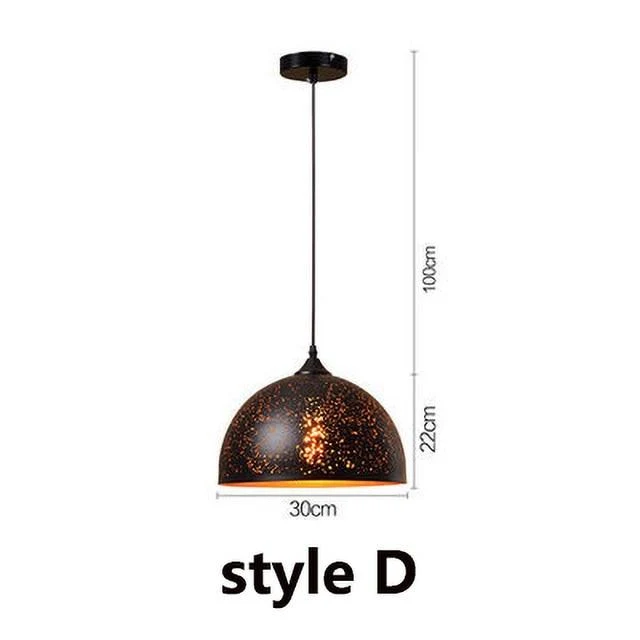 Euroselle Vintage Pendant Lamp Iron Loft Nordic Style E27