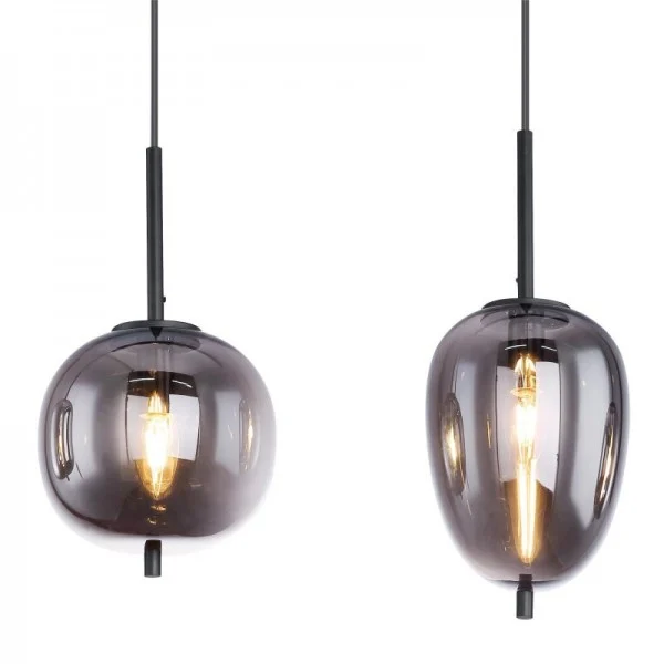 Blacky Pendant Light With Varied Glass Bowls By Euroselle