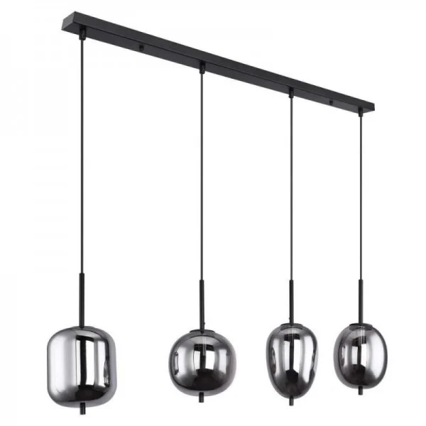 Blacky Pendant Light With Varied Glass Bowls By Euroselle