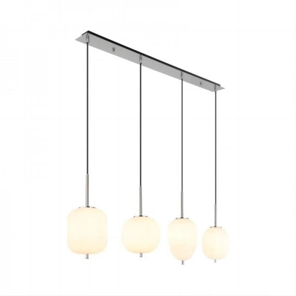 Blacky Pendant Light With Varied Glass Bowls By Euroselle