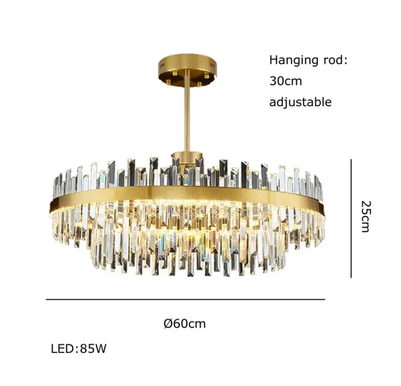 Euroselle Reuben Pendant With Glass Crystals Lighting