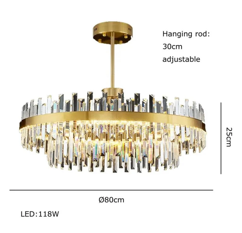 Euroselle Reuben Pendant With Glass Crystals Lighting