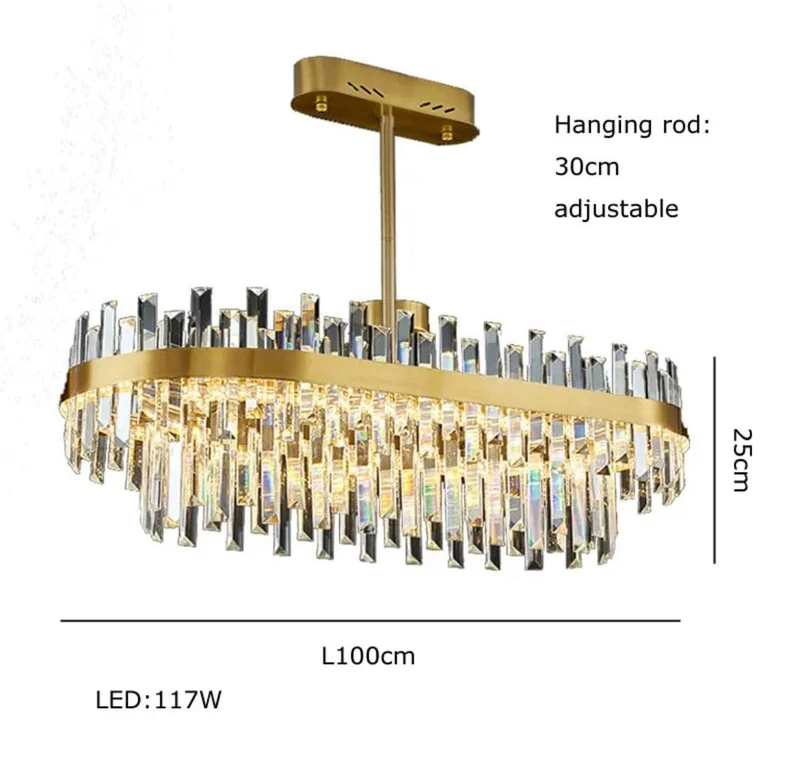 Euroselle Reuben Pendant With Glass Crystals Lighting